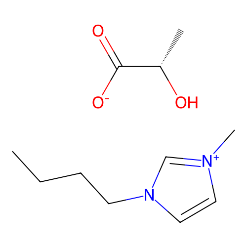 1H-Imidazolium, 3-butyl-1-methyl-, (2S)-2-hydroxypropanoate (1:1) structure