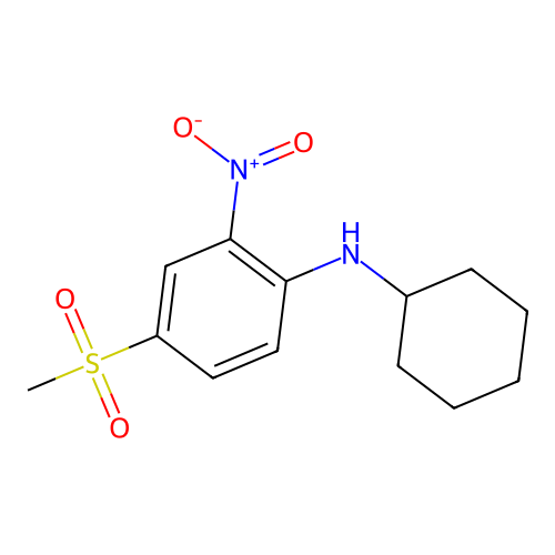 N-cyclohexyl-4-methylsulfonyl-2-nitroaniline structure