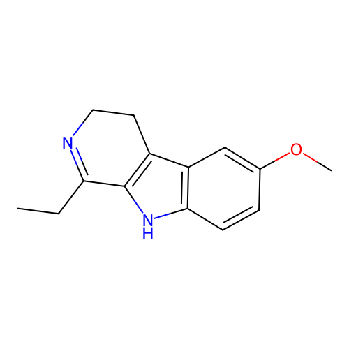 1-ethyl-6-methoxy-4,9-dihydro-3H-pyrido[3,4-b]indole structure
