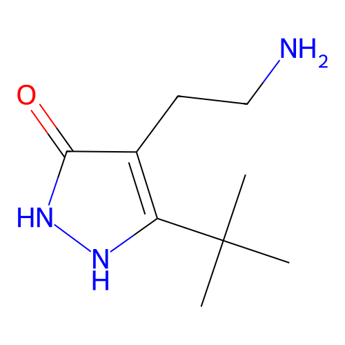 4-(2-aminoethyl)-5-tert-butyl-1,2-dihydro-3H-pyrazol-3-one structure