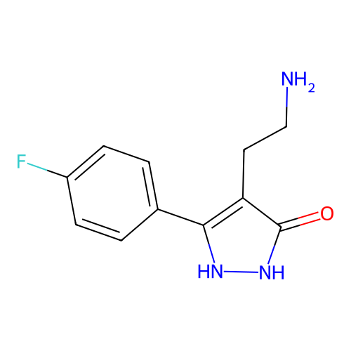 4-(2-aminoethyl)-5-(4-fluorophenyl)-1,2-dihydro-3H-pyrazol-3-one structure