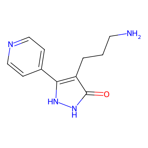 4-(3-Aminopropyl)-5-(4-pyridinyl)-1,2-dihydro-3H-pyrazol-3-one structure