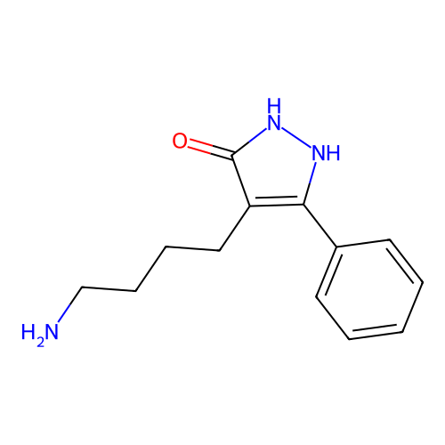 4-(4-aminobutyl)-5-phenyl-1,2-dihydro-3H-pyrazol-3-one structure