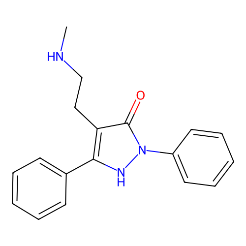 4-[2-(methylamino)ethyl]-2,5-diphenyl-1,2-dihydro-3H-pyrazol-3-one structure