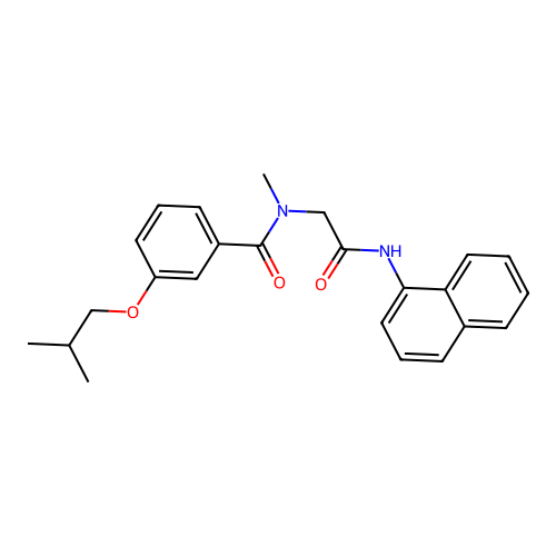 N-methyl-3-(2-methylpropoxy)-N-[2-(naphthalen-1-ylamino)-2-oxoethyl]benzamide structure