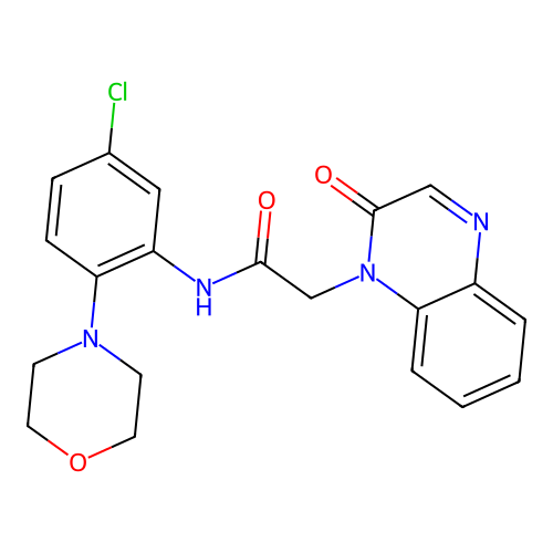 N-(5-chloro-2-morpholin-4-ylphenyl)-2-(2-oxoquinoxalin-1-yl)acetamide structure