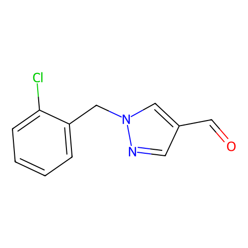 1-[(2-chlorophenyl)methyl]-1H-pyrazole-4-carbaldehyde structure