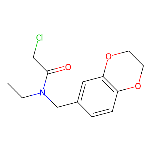 2-chloro-N-[(2,3-dihydro-1,4-benzodioxin-6-yl)methyl]-N-ethylacetamide structure