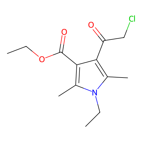 ethyl 4-(2-chloroacetyl)-1-ethyl-2,5-dimethyl-1H-pyrrole-3-carboxylate structure