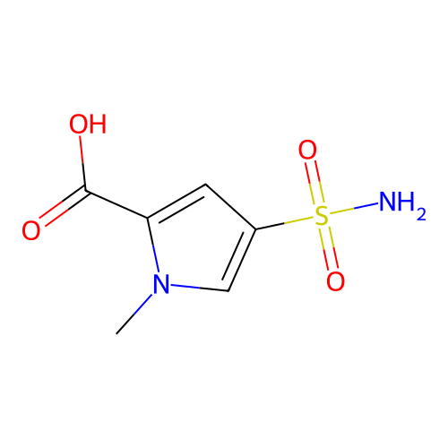 1-methyl-4-sulfamoyl-1H-pyrrole-2-carboxylic acid structure