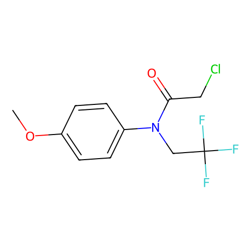 2-chloro-N-(4-methoxyphenyl)-N-(2,2,2-trifluoroethyl)acetamide structure