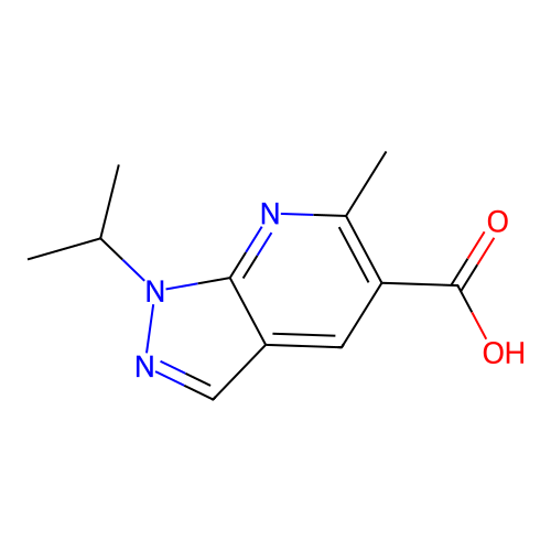 6-methyl-1-(propan-2-yl)-1H-pyrazolo[3,4-b]pyridine-5-carboxylic acid structure