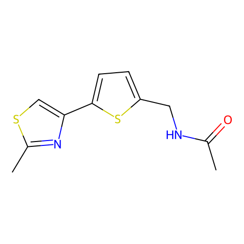N-{[5-(2-methyl-1,3-thiazol-4-yl)thiophen-2-yl]methyl}acetamide structure