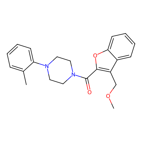 [3-(methoxymethyl)-1-benzofuran-2-yl]-[4-(2-methylphenyl)piperazin-1-yl]methanone structure
