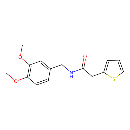 N-[(3,4-dimethoxyphenyl)methyl]-2-thiophen-2-ylacetamide structure