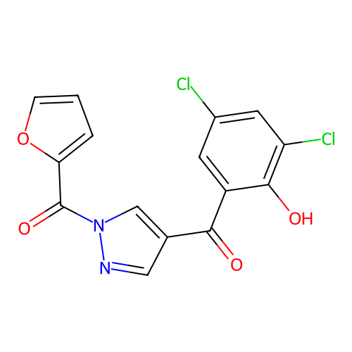 [4-(3,5-Dichloro-2-hydroxybenzoyl)pyrazol-1-yl]-(furan-2-yl)methanone structure