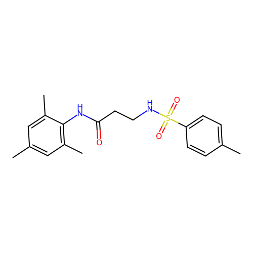 3-(4-methylbenzenesulfonamido)-N-(2,4,6-trimethylphenyl)propanamide structure