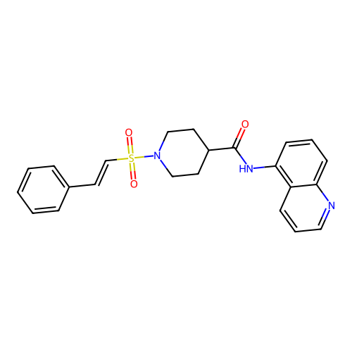 1-(2-phenylethenesulfonyl)-N-(quinolin-5-yl)piperidine-4-carboxamide structure
