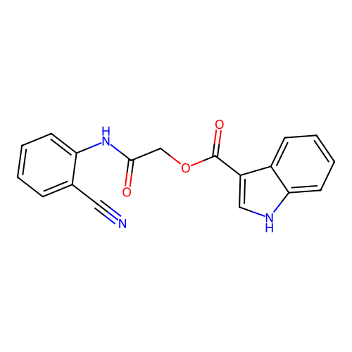 [2-(2-cyanoanilino)-2-oxoethyl] 1H-indole-3-carboxylate structure