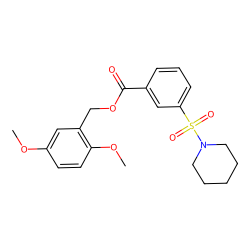 (2,5-Dimethoxyphenyl)methyl 3-piperidin-1-ylsulfonylbenzoate structure