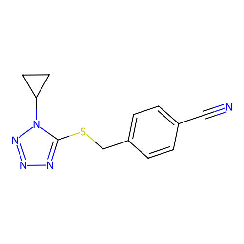 4-(((1-Cyclopropyl-1h-tetrazol-5-yl)thio)methyl)benzonitrile structure