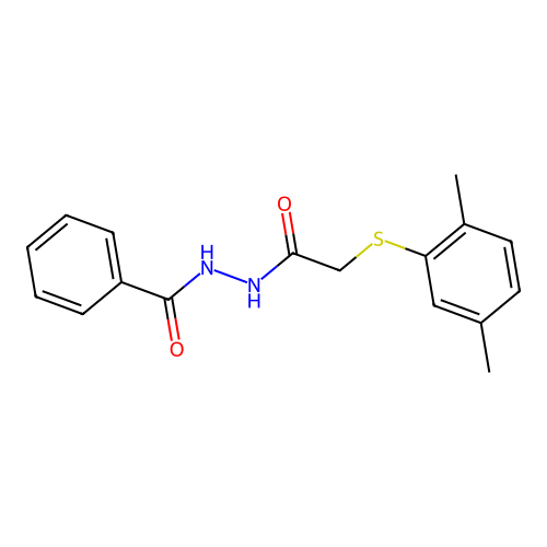 N'-[2-(2,5-dimethylphenyl)sulfanylacetyl]benzohydrazide structure