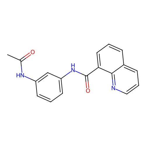 N-(3-acetamidophenyl)quinoline-8-carboxamide structure
