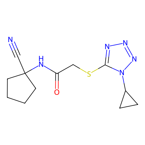 N-(1-cyanocyclopentyl)-2-(1-cyclopropyltetrazol-5-yl)sulfanylacetamide structure