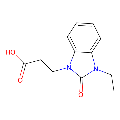 3-(3-ethyl-2-oxo-2,3-dihydro-1H-1,3-benzodiazol-1-yl)propanoic acid structure