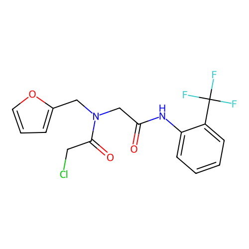 2-chloro-N-(furan-2-ylmethyl)-N-({[2-(trifluoromethyl)phenyl]carbamoyl}methyl)acetamide structure