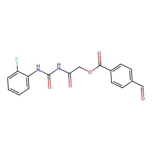 [2-[(2-Fluorophenyl)carbamoylamino]-2-oxoethyl] 4-formylbenzoate structure