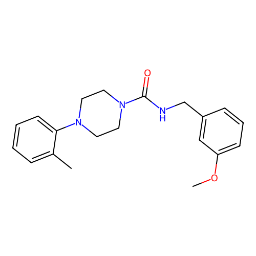 N-[(3-methoxyphenyl)methyl]-4-(2-methylphenyl)piperazine-1-carboxamide structure