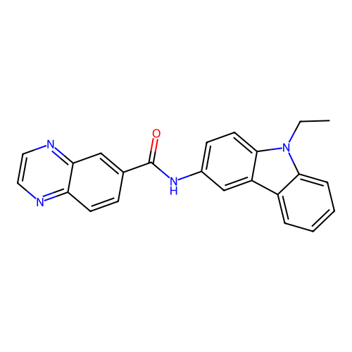 N-(9-ethyl-9H-carbazol-3-yl)quinoxaline-6-carboxamide structure