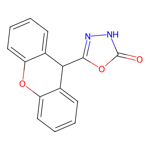 5-(9H-xanthen-9-yl)-1,3,4-oxadiazol-2-ol structure