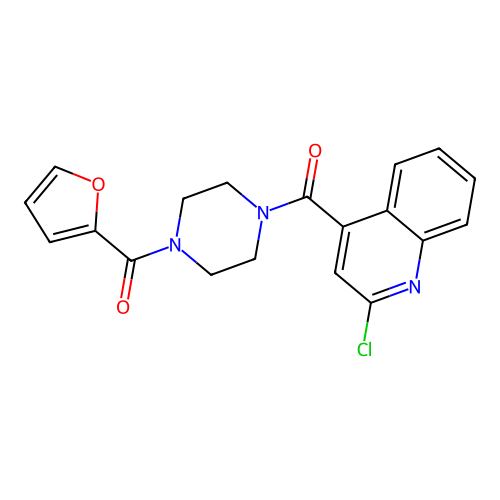 2-Chloro-4-[4-(furan-2-carbonyl)piperazine-1-carbonyl]quinoline structure