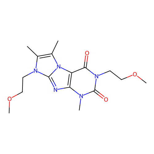 2,6-Bis(2-methoxyethyl)-4,7,8-trimethylpurino[7,8-a]imidazole-1,3-dione structure