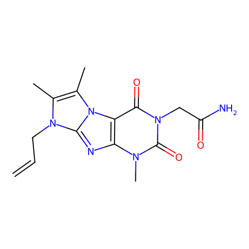 2-(4,7,8-Trimethyl-1,3-dioxo-6-prop-2-enylpurino[7,8-a]imidazol-2-yl)acetamide structure