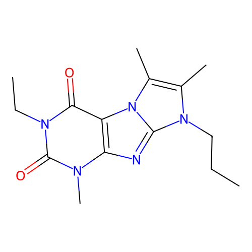 2-Ethyl-4,7,8-trimethyl-6-propylpurino[7,8-a]imidazole-1,3-dione structure