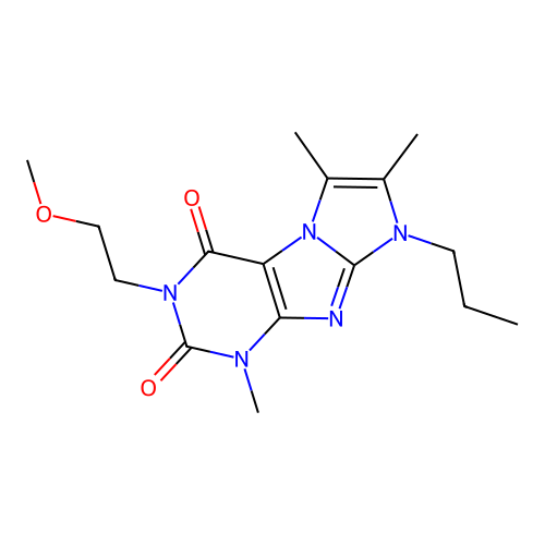 2-(2-Methoxyethyl)-4,7,8-trimethyl-6-propylpurino[7,8-a]imidazole-1,3-dione structure
