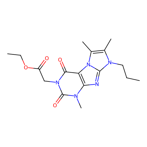 Ethyl 2-(4,7,8-trimethyl-1,3-dioxo-6-propylpurino[7,8-a]imidazol-2-yl)acetate structure