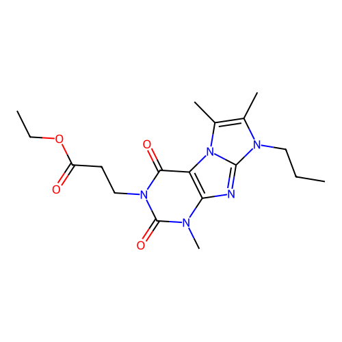 Ethyl 3-(4,7,8-trimethyl-1,3-dioxo-6-propylpurino[7,8-a]imidazol-2-yl)propanoate structure