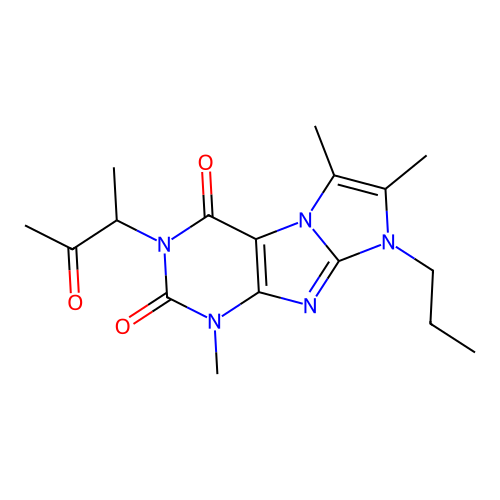 4,7,8-Trimethyl-2-(3-oxobutan-2-yl)-6-propylpurino[7,8-a]imidazole-1,3-dione structure
