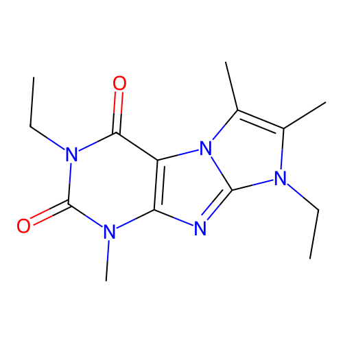 2,6-Diethyl-4,7,8-trimethylpurino[7,8-a]imidazole-1,3-dione structure