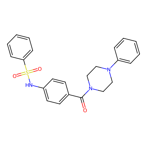 N-[4-(4-phenyl-piperazine-1-carbonyl)-phenyl]-benzenesulfonamide structure