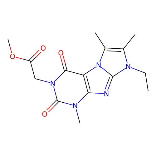 Methyl 2-(6-ethyl-4,7,8-trimethyl-1,3-dioxopurino[7,8-a]imidazol-2-yl)acetate structure