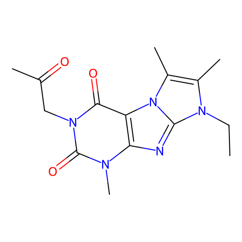 6-Ethyl-4,7,8-trimethyl-2-(2-oxopropyl)purino[7,8-a]imidazole-1,3-dione structure