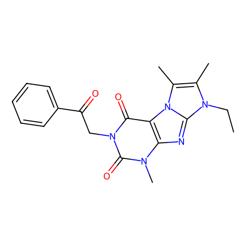 6-Ethyl-4,7,8-trimethyl-2-phenacylpurino[7,8-a]imidazole-1,3-dione structure
