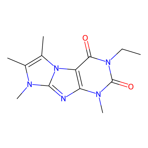 2-Ethyl-4,6,7,8-tetramethylpurino[7,8-a]imidazole-1,3-dione structure