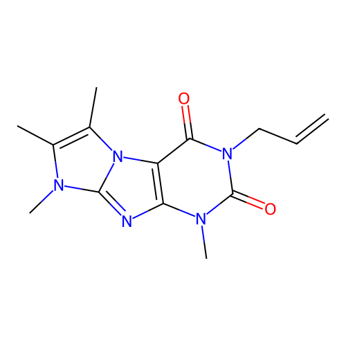 4,6,7,8-Tetramethyl-2-prop-2-enylpurino[7,8-a]imidazole-1,3-dione structure