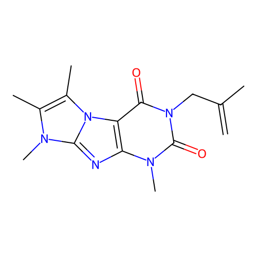 1,6,7,8-tetramethyl-3-(2-methylallyl)-1H-imidazo[2,1-f]purine-2,4(3H,8H)-dione structure
